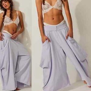 Free People Lavender Wide-Leg Harem Pants